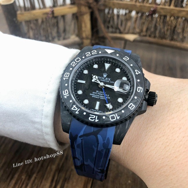 劳力士手表 Rolex高端复刻男表 Daytona橡树胶带机械腕表 翡翠夜光全碳纤维GMT gjs1528